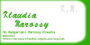 klaudia marossy business card